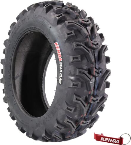 Kenda Bearclaw K299-25x8-12 Front & 25x10-12 Rear Tires for All Terrain (ATV), UTV, and Side by Side (SxS) Vehicles - 6-Ply - Bear Claw 25x8x12 Front & 25x10x12 with Kenda Keychain (4-Pack) in Saudi Arabia