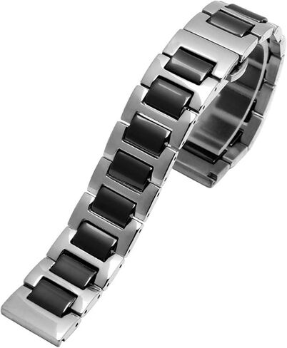 For women man Ceramic Bracelet stainless steel combination watchband 12 14 15 16 18 20 22mm strap fashion watch wristwatch band in Saudi Arabia