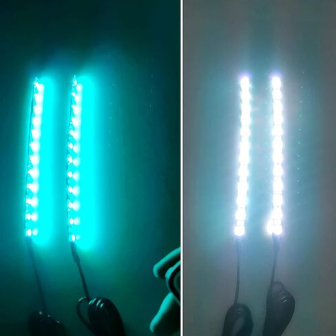 2Pcs 9LEDs Motorcycle LED Light Strips- RGB Multi-Color Accent Glow Neon Ground Effect Lights lamp for Motorcycle led Light Kits,ATV Car Golf cart LED Underglow Strip Lights in Kuwait