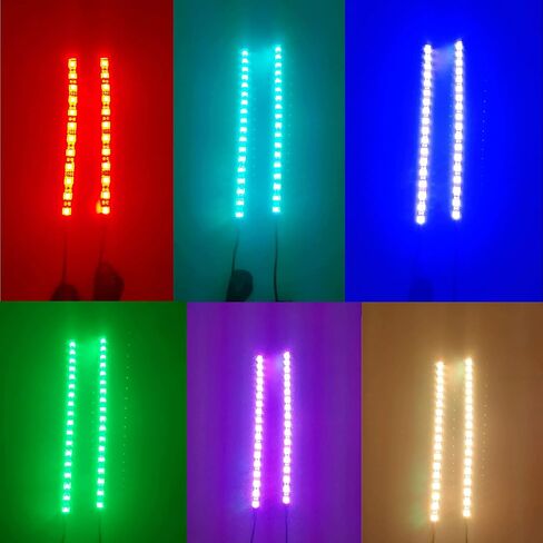 2Pcs 9LEDs Motorcycle LED Light Strips- RGB Multi-Color Accent Glow Neon Ground Effect Lights lamp for Motorcycle led Light Kits,ATV Car Golf cart LED Underglow Strip Lights in Kuwait