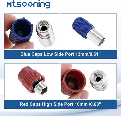 Mtsooning Cap & Valve Seal Kits Air Conditioning Valve Core Set AC Service Valve with Removal Tool R12 to R134a Conversion Kit Car & HVAC AC System Charging Port in Kuwait