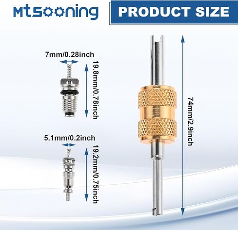 Mtsooning Cap & Valve Seal Kits Air Conditioning Valve Core Set AC Service Valve with Removal Tool R12 to R134a Conversion Kit Car & HVAC AC System Charging Port in Kuwait