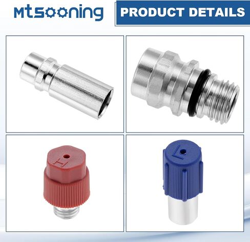 Mtsooning Cap & Valve Seal Kits Air Conditioning Valve Core Set AC Service Valve with Removal Tool R12 to R134a Conversion Kit Car & HVAC AC System Charging Port in Kuwait
