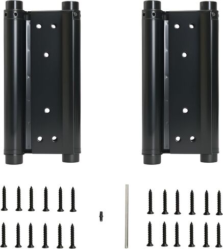 8inch Black Double Action Spring Hinges, Self Closing Door Hinges for Cafe Saloon Pub Swinging Doors, 201 Stainless Steel, Including Pins and Screws, 4Pack in Kuwait