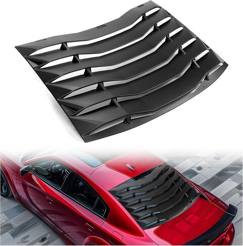 HECASA Rear Window Louver Compatible with 2011-2023 Dodge Charger SXT/GT/RT/RT Scat Pack/Scat Pack Widebody/SRT Hellcat Widebody Sun Shade Windshield Cover ABS Plastic Painted Matte Black in Saudi Arabia