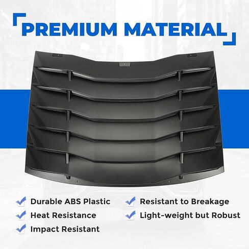HECASA Rear Window Louver Compatible with 2011-2023 Dodge Charger SXT/GT/RT/RT Scat Pack/Scat Pack Widebody/SRT Hellcat Widebody Sun Shade Windshield Cover ABS Plastic Painted Matte Black in Saudi Arabia