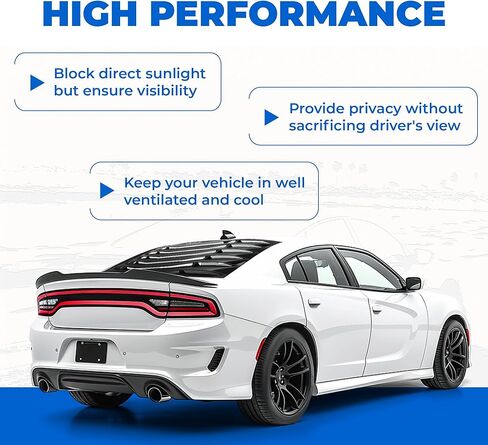 HECASA Rear Window Louver Compatible with 2011-2023 Dodge Charger SXT/GT/RT/RT Scat Pack/Scat Pack Widebody/SRT Hellcat Widebody Sun Shade Windshield Cover ABS Plastic Painted Matte Black in Saudi Arabia