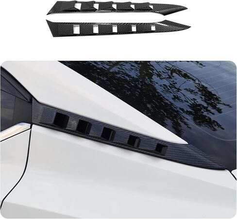 Car Accessories Fit for Nissan Sentra S SV SR and Premium Sedan 2020 2021 2022 2023 2024 2025 Rear Beveled Window Louver Shutter Strips Cover Trims (Carbon Fiber) 2PCS ABS in Saudi Arabia