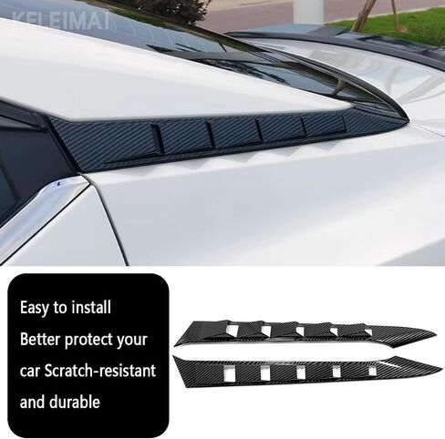Car Accessories Fit for Nissan Sentra S SV SR and Premium Sedan 2020 2021 2022 2023 2024 2025 Rear Beveled Window Louver Shutter Strips Cover Trims (Carbon Fiber) 2PCS ABS in Saudi Arabia