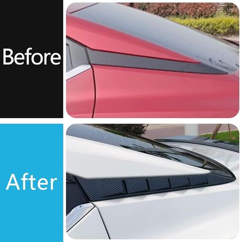 Car Accessories Fit for Nissan Sentra S SV SR and Premium Sedan 2020 2021 2022 2023 2024 2025 Rear Beveled Window Louver Shutter Strips Cover Trims (Carbon Fiber) 2PCS ABS in Saudi Arabia