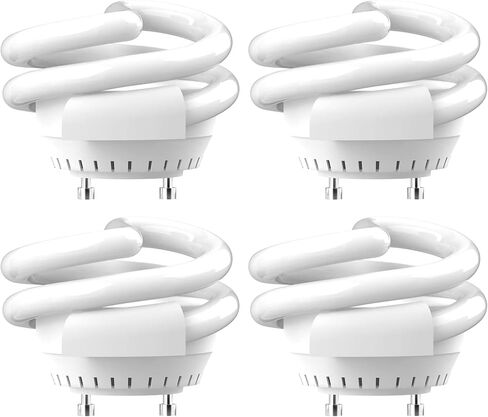 OHLECTRIC 2 Pack - Mini Spiral T3 Compact Fluorescent Light Bulbs - Twist and Lock GU24 Base Light Bulb - 120V - 13W - 800L - Two Pin Fluorescent Bulbs - 2700K - Warm White in Kuwait
