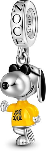 GNOCE Peanuts Snoopy Joe Cool Dangle Charm Bracelet for Women, S925 Sterling Silver Dangle Charms for Women Wife, Valentine‘s Day, Mother’s Day Jewelry in Saudi Arabia