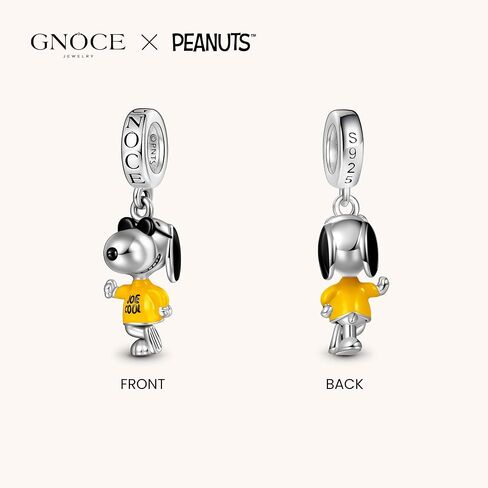 GNOCE Peanuts Snoopy Joe Cool Dangle Charm Bracelet for Women, S925 Sterling Silver Dangle Charms for Women Wife, Valentine‘s Day, Mother’s Day Jewelry in Saudi Arabia