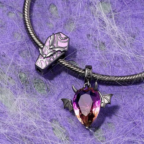 GNOCE Halloween Bat Coffin Charms for Bracelet 925 Sterling Silver Bead Charms for Bracelet/Necklace Jewelry Gift For Women Mother's Day in Saudi Arabia