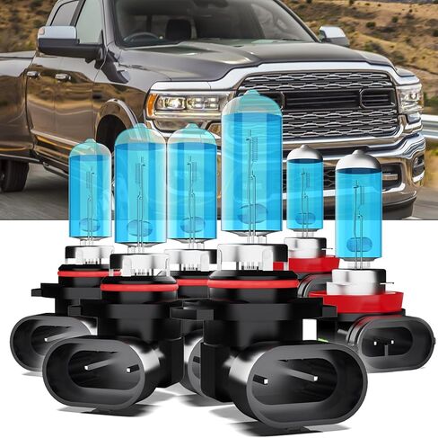 Fog Lights Bulbs Fit For Dodge Ram 2009-2012 4-Headlamps Halogen Fog Light,9145/9140 Fog Lights,High Performance Lights,Super Bright Super Bright 6000k White Light,Plug & Play,2-pack in Kuwait