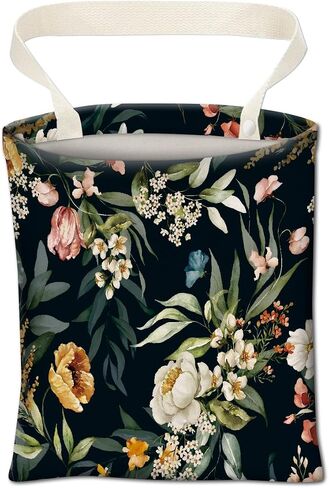 Car Trash Can, Cute Car Trash Bag, Hanging Car Organizer and Storage Bag, Trash Bin for Car Accessories, Vehicle, Travelling, Camping Watercolor Flowers in Kuwait