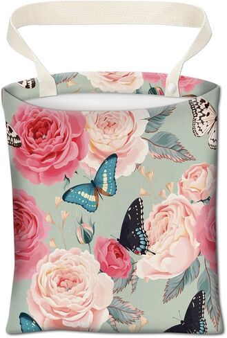 Car Trash Can, Cute Car Trash Bag, Hanging Car Organizer and Storage Bag, Trash Bin for Car Accessories, Vehicle, Travelling, Camping Watercolor Flowers in Kuwait