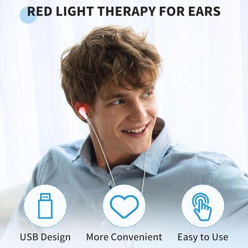 علاج الضوء الأحمر للأذنين ، جهاز USB Care Red Light Device للاستخدام اليومي ، جهاز علاج أذن الضوء الأحمر المحمول لتعزيز راحة الأذن وتجربة مهدئة in Kuwait