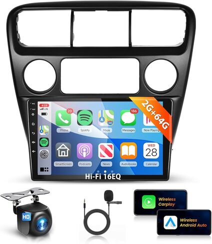 2G+64G Car radio for Honda Accord 6th 1998 1999 2000 2001 2002 2003 2004 with Apple CarPlay Andriod Auto,9'' IPS 1080P Touchscreen/16 EQ/HiFi Audio/WiFi/Bluetooth/GPS/FM Radio/AHD Backup Camera Mic in Saudi Arabia
