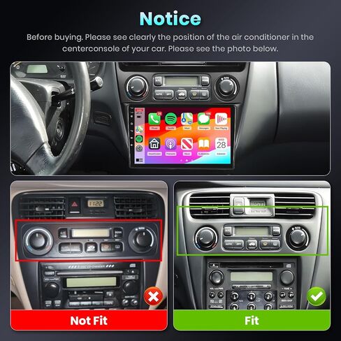 2G+64G Car radio for Honda Accord 6th 1998 1999 2000 2001 2002 2003 2004 with Apple CarPlay Andriod Auto,9'' IPS 1080P Touchscreen/16 EQ/HiFi Audio/WiFi/Bluetooth/GPS/FM Radio/AHD Backup Camera Mic in Saudi Arabia