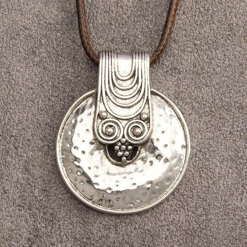 Leather Necklace for Women Long Boho Pendant Hippie Choker Necklace Bohemian Layered Leather Rope Wooden Jewelry Gifts in Saudi Arabia