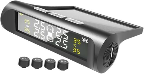 PRETYZOOM Tire Pressure Monitor Sensor Monitors Gauge Bar Automotive Digital Monitoring Tires Abs Black in Saudi Arabia
