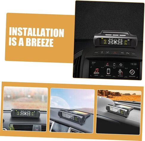 PRETYZOOM Tire Pressure Monitor Sensor Monitors Gauge Bar Automotive Digital Monitoring Tires Abs Black in Saudi Arabia