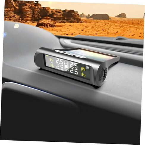 PRETYZOOM Tire Pressure Monitor Sensor Monitors Gauge Bar Automotive Digital Monitoring Tires Abs Black in Saudi Arabia
