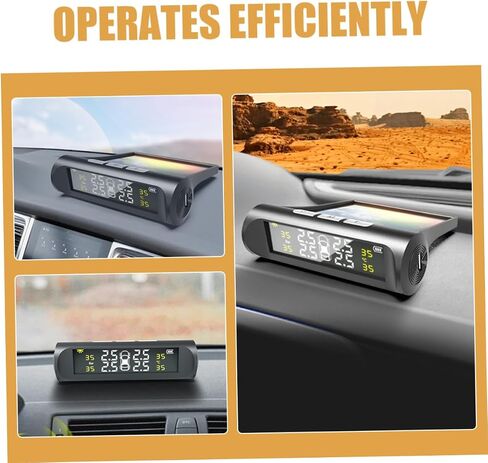 PRETYZOOM Tire Pressure Monitor Sensor Monitors Gauge Bar Automotive Digital Monitoring Tires Abs Black in Saudi Arabia