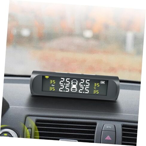PRETYZOOM Tire Pressure Monitor Sensor Monitors Gauge Bar Automotive Digital Monitoring Tires Abs Black in Saudi Arabia