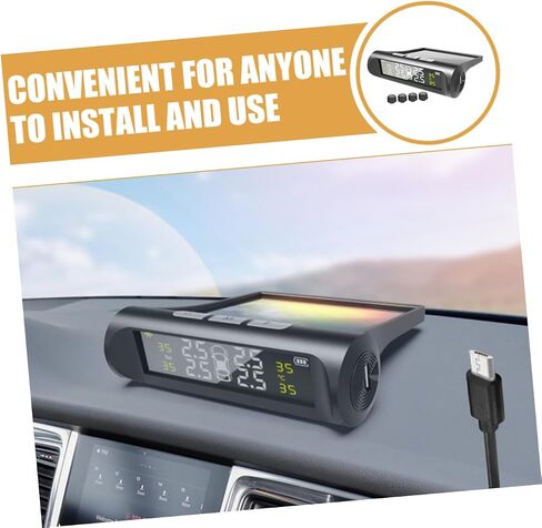 PRETYZOOM Tire Pressure Monitor Sensor Monitors Gauge Bar Automotive Digital Monitoring Tires Abs Black in Saudi Arabia