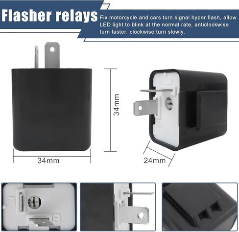 ل Honda/Yamaha/Suzuki - 12V 2 PIN LED Flasher Relay (2 Pack) إصلاحات Hyper Flash ، التي تم تحديثها بواسطة Loner in Kuwait