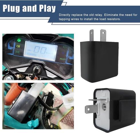 ل Honda/Yamaha/Suzuki - 12V 2 PIN LED Flasher Relay (2 Pack) إصلاحات Hyper Flash ، التي تم تحديثها بواسطة Loner in Kuwait