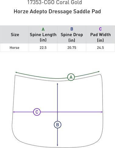 HORZE Adepto Quilted Quick-Dry Dressage Saddle Pad for Horses with Two-Tone Trim in Kuwait