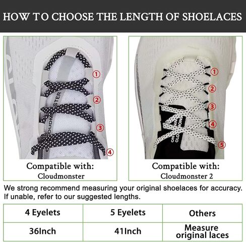 Endoto Shoe Laces for ON CloudMonster,7MM Flat Shoelaces Replacement Women Men Sneakers Strings in Kuwait