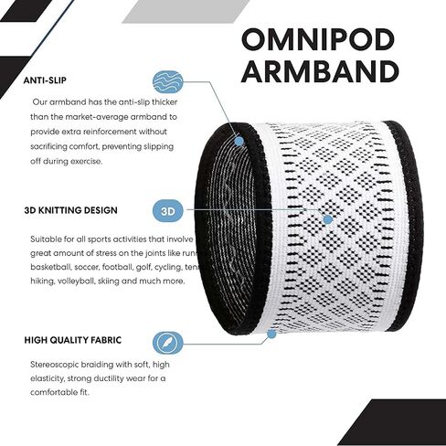 حزام ذراع لمرضى السكري لأنظمة مراقبة جراب الأنسولين - Omnipod Dexcom Freestyle Libre - يحمي جراب الأنسولين أثناء ممارسة الرياضة - استبدل شريط الرقع اللاصقة (أسود، صغير) in Kuwait
