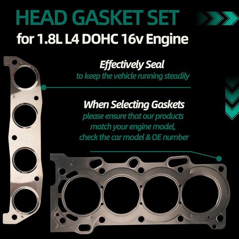 HS26158PT Cylinder Head Gasket Bolts المحددة لـ Chevy Prizm 1998-2002 ، لتويوتا كورولا 1998-2008 ، لسيليكا GT 2000-2005 ، لمصفوفة XR 03-08 ، ل Pontiac Vibe 2003-2008 ، لـ 1.8l l4 dohc 16v 1zzfe in Kuwait