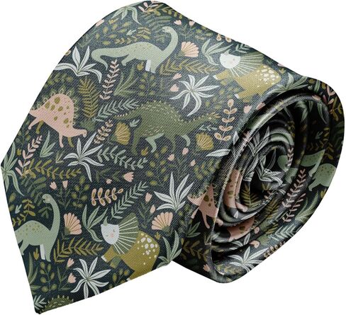 Novelty Necktie for Men (Dinosaurs Pattern) Fun Conversational Silky Tie, Neck Tie for Party, Events, Unique and Original in Saudi Arabia