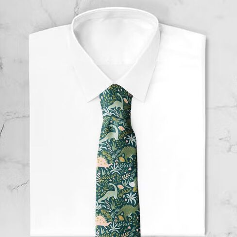 Novelty Necktie for Men (Dinosaurs Pattern) Fun Conversational Silky Tie, Neck Tie for Party, Events, Unique and Original in Saudi Arabia
