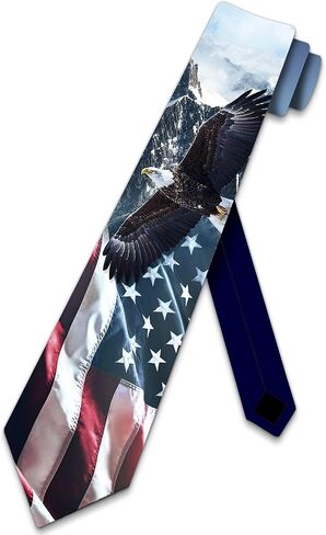 Three Rooker Patriotic Ties Mens Flag and Eagle Necktie USA Tie in Saudi Arabia