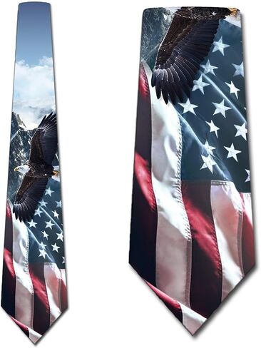 Three Rooker Patriotic Ties Mens Flag and Eagle Necktie USA Tie in Saudi Arabia