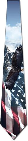 Three Rooker Patriotic Ties Mens Flag and Eagle Necktie USA Tie in Saudi Arabia