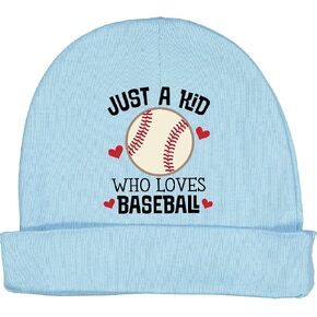 inktastic Just a Kid Who Loves Baseball Baby Beanie Hat in Saudi Arabia