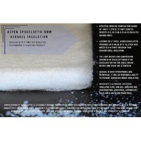 Aspen Aerogels Spaceloft 6mm مسعور السيليكا Airgel عزل حصيرة 57 "× 1 قدم خطية in Kuwait