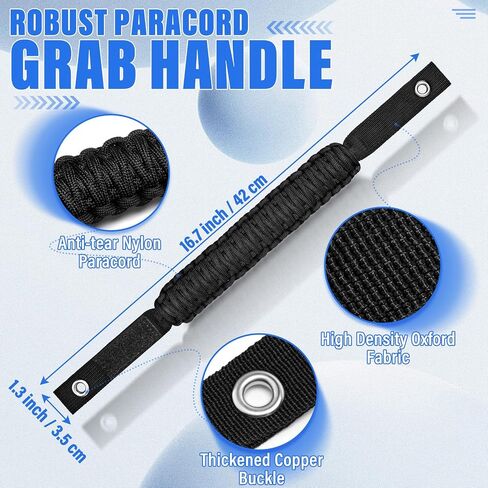 Ninemax 4 Pack Roll Bar Bar Handle ، مقابض Paracord Grib متوافقة مع Ford Bronco 2021-2024 الملحقات الداخلية (Orange) in Saudi Arabia