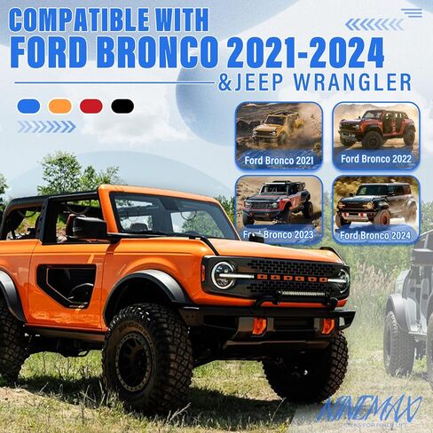 Ninemax 4 Pack Roll Bar Bar Handle ، مقابض Paracord Grib متوافقة مع Ford Bronco 2021-2024 الملحقات الداخلية (Orange) in Saudi Arabia