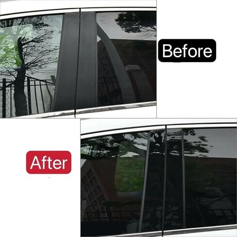 Auto parts Glossy Black Pillar Posts Fit For Nissan For Maxima 2016 2017 2018 2019 2020 2021 2022 Door Window Center Trim Stickers Cover Stable features and high reliability(Black-Glossy black) in Kuwait