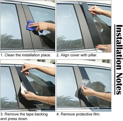 Auto parts Glossy Black Pillar Posts Fit For Nissan For Maxima 2016 2017 2018 2019 2020 2021 2022 Door Window Center Trim Stickers Cover Stable features and high reliability(Black-Glossy black) in Kuwait