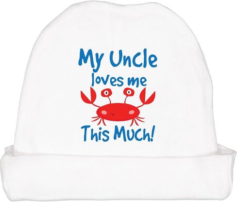 inktastic My Uncle Loves Me Nephew Niece Crab Baby Beanie Hat in Saudi Arabia