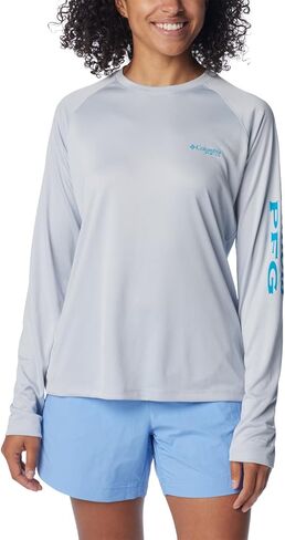 Columbia Women's Tidal Tee II Long Sleeve, Nocturnal/Red Spark Logo, Large in Saudi Arabia